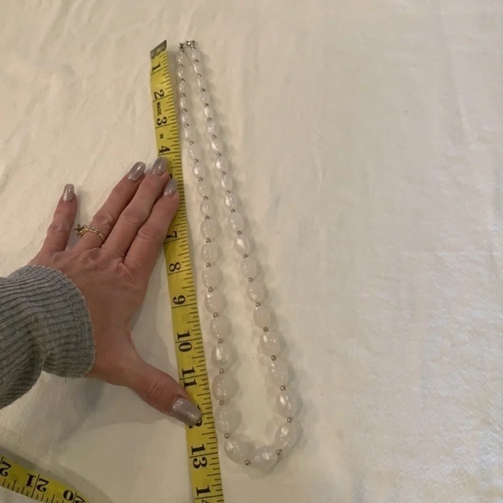 Monet glass bead nice quality graduates long beaded necklace